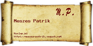 Meszes Patrik névjegykártya